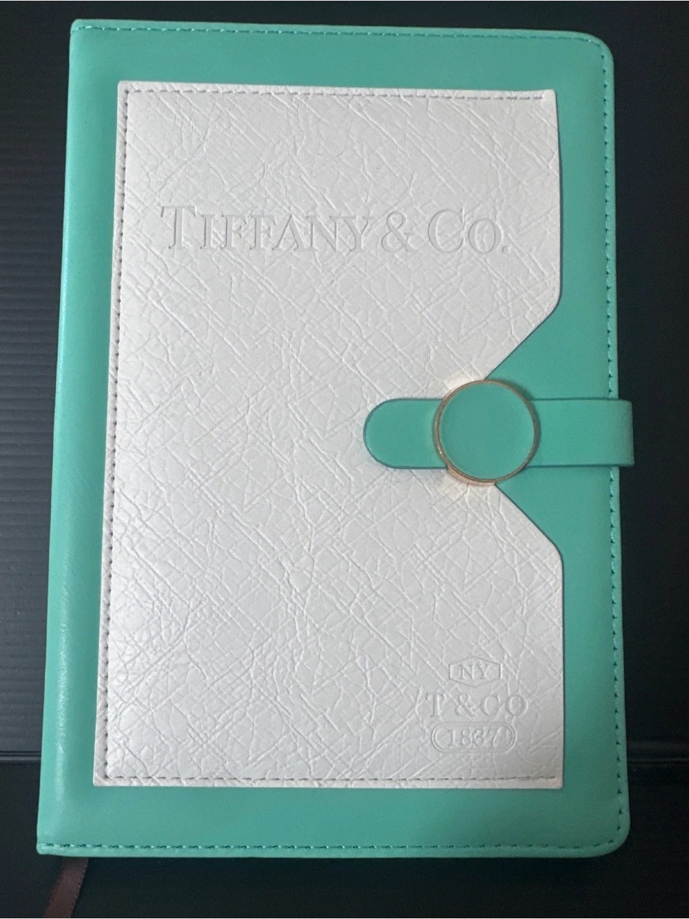 Tiffany & Co. White and Tiffany Blue Leather Notebook Cover - Picture 2 of 6